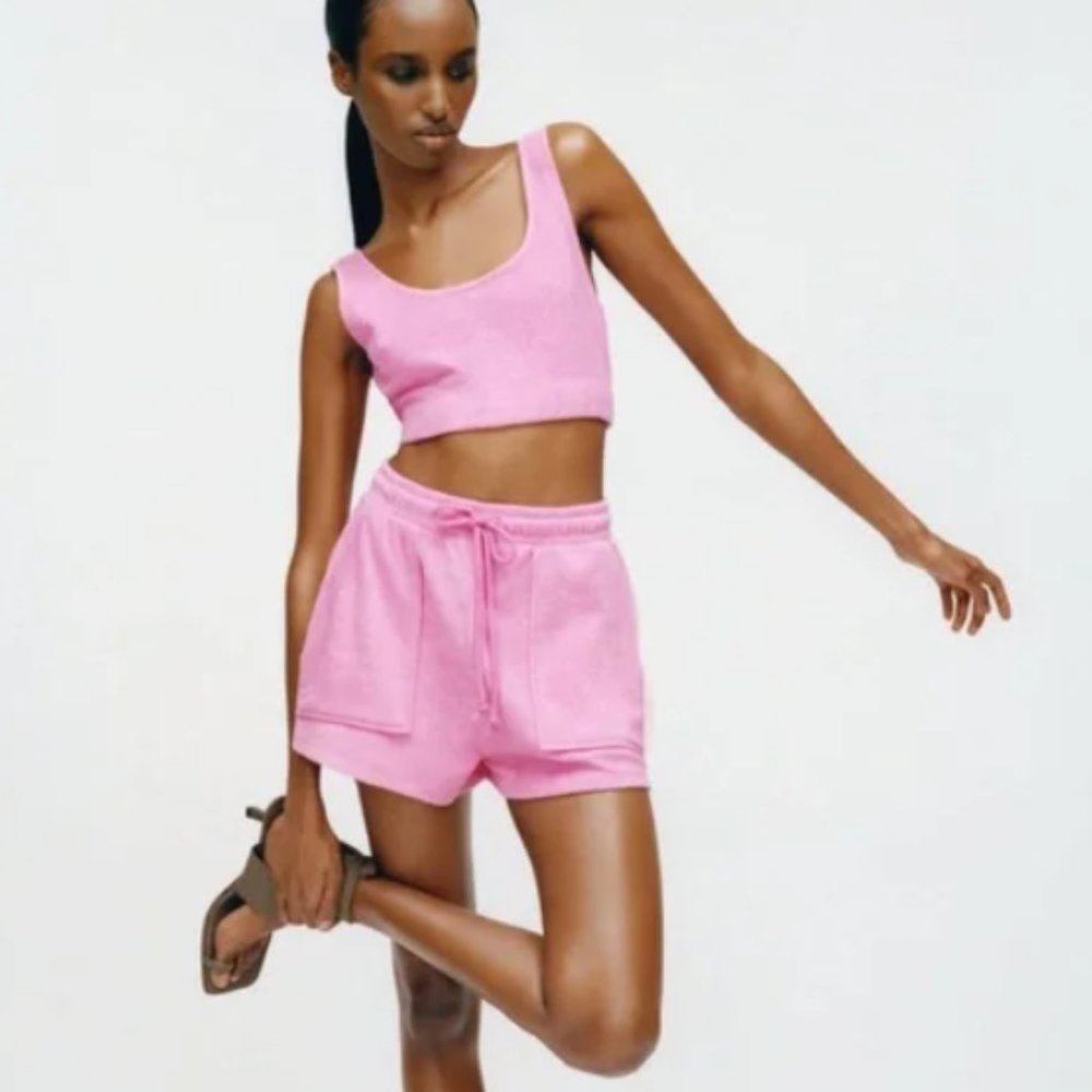 Zara Pink Terry Shorts